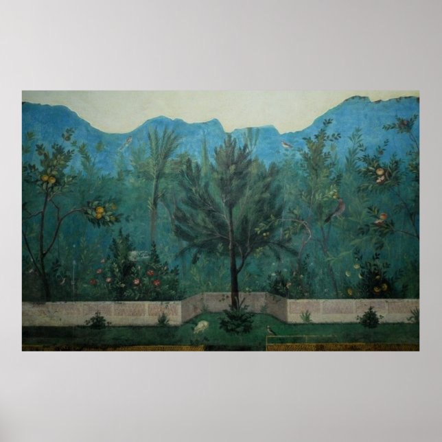 Poster Art romain antique / Fresque /Maison de Livia / (Devant)