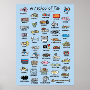 Poster art school of fish composite