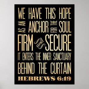 Poster Art scriptural-Nous avons cet Hébreux de l'Espoir 
