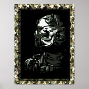 Poster Art Soldat militaire