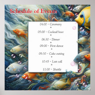 Poster Art sous-marin du poisson et du corail en acryliqu