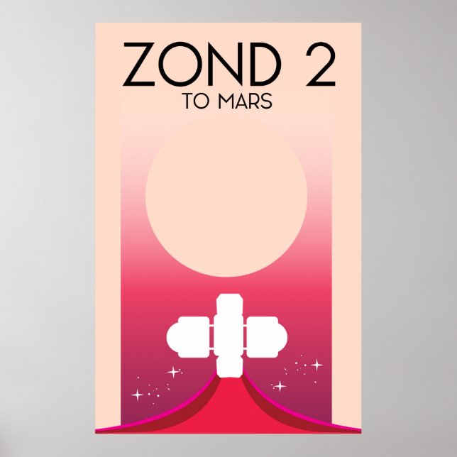Poster Art spatial Zond 2. (Devant)