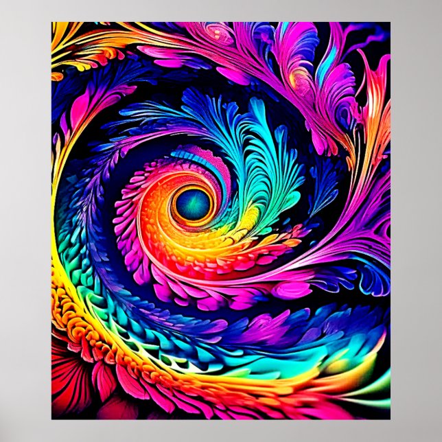 Poster Art Spiral Psychédélique Coloré (Devant)