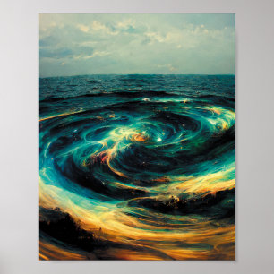 Poster Art surréaliste Une Galaxie Océanique