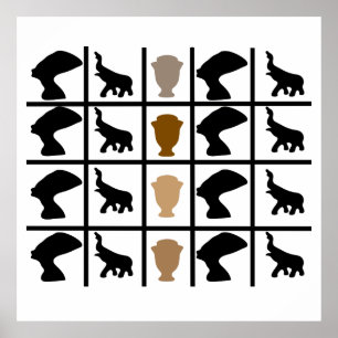 Poster Art symbolique africain traditionnel et ornements