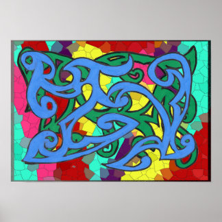 Poster Art tribal chaud et vibrant par RRW 2026