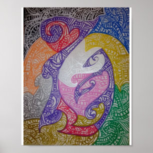 Poster Art tribal de style Maori
