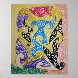 Poster Art tribal Maori par Roger R Whiteside