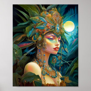 Poster Art Tropical Lady Imaginaire