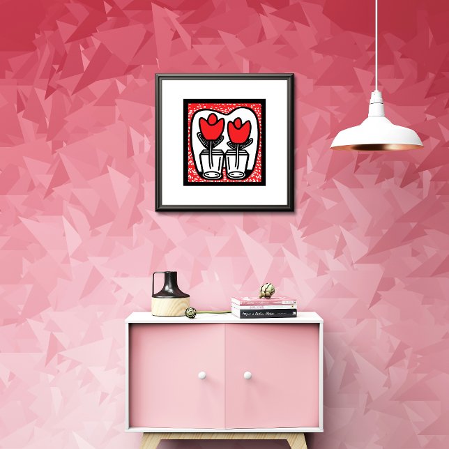 Poster Art Tulip Rouge Gras dans le style pop moderne (Créateur téléchargé)