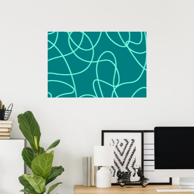 Poster Art turquoise (Bureau à domicile)