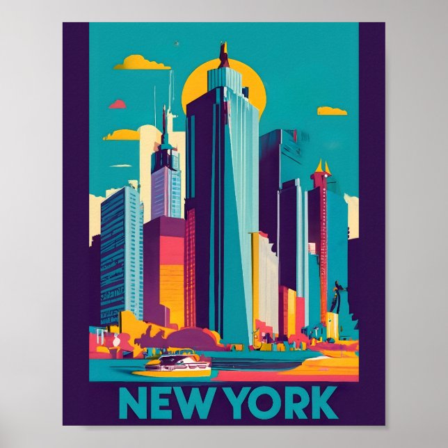 Poster Art vectoriel moderne New York (Devant)