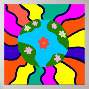 Poster Art Vibes Rétro Terre