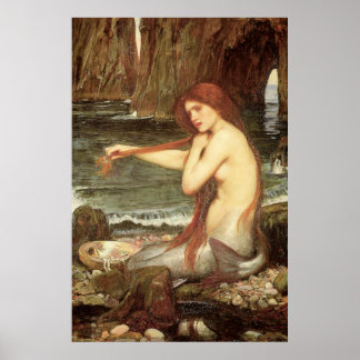 Poster Art Victorien Haute Résolution Imprimer "Sirène"
