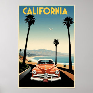 Poster Art Vintage Art de Californie Art de voyage vintag