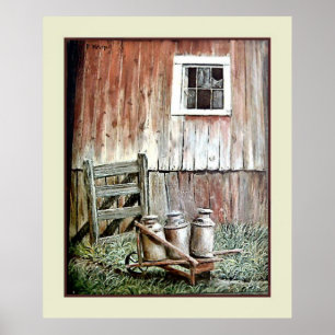 Poster Art vintage, B. Mitchell Milk Jugs