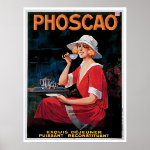 Poster Art vintage d'annonce de boissons de chocolat de