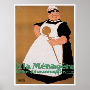 Poster Art vintage d'annonce de nourriture de Menagere