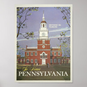 Poster Art vintage de voyage de Hall Pennsylvanie de
