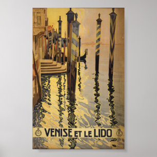 Poster Art vintage de voyage de Venise et de plate-forme