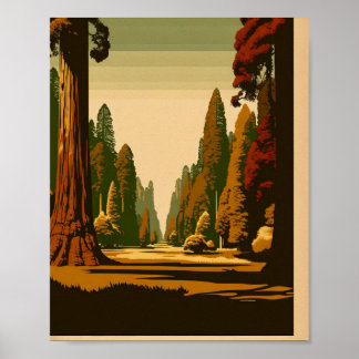 Poster Art Vintage des forêts anciennes des Parcs