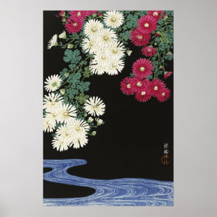 Poster Art vintage d'Ohara Koson représentant des chrysan