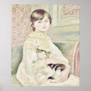 Poster Art vintage "Enfant avec chat" de Renoir