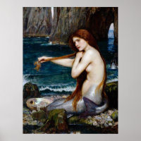 Art vintage John William Waterhouse Une sirène