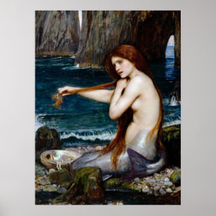Poster Art vintage John William Waterhouse Une sirène