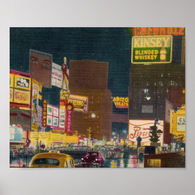 Poster Art vintage - NYC Times Carré, (Devant)