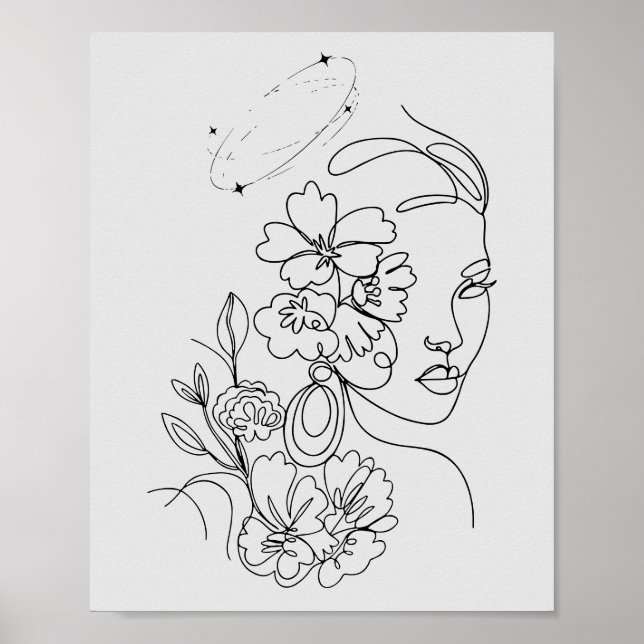 Poster Art Visage minimaliste Élégant (Devant)