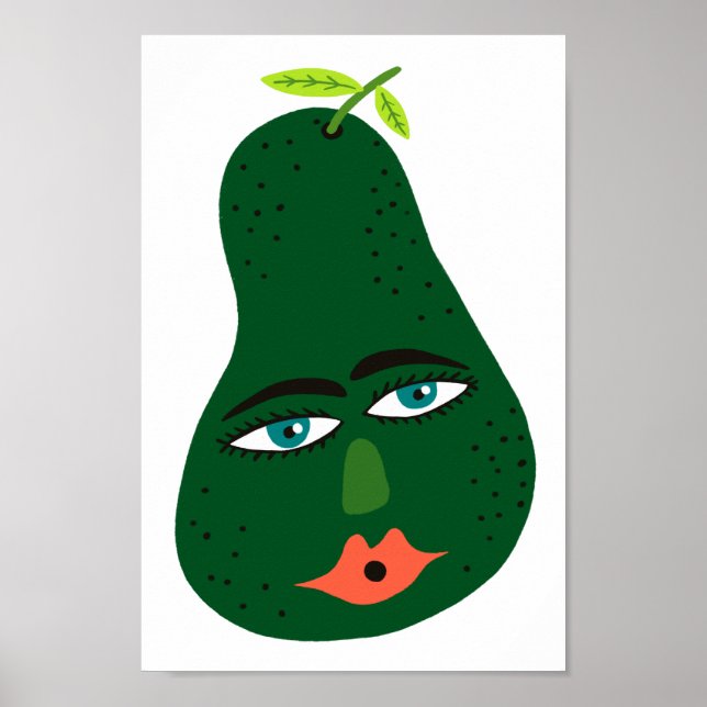 Poster Art Whimsical Avocado (Devant)