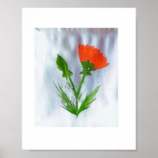 Poster Arte feita a mão flor 