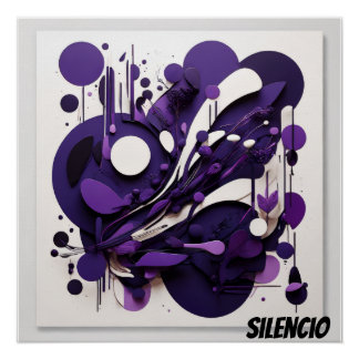 Poster Arte Nocturno Abstracto Silencio Natural