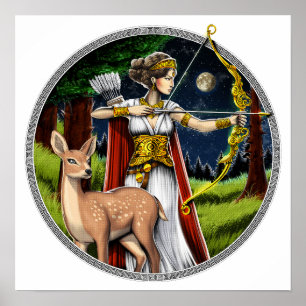 Poster Artemis Grec Chasseur Déesse