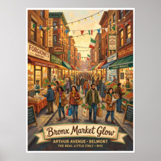 Poster Arthur Avenue Bronx New York City rue marché