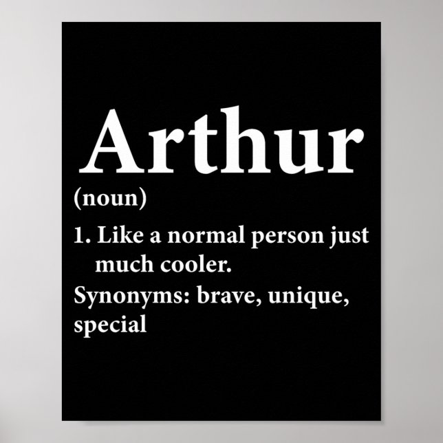 Poster Arthur Name Definition Funny D  (Devant)