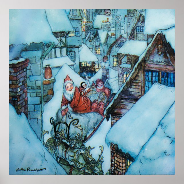 Poster Arthur Rackham Christmas Eve Art (Devant)
