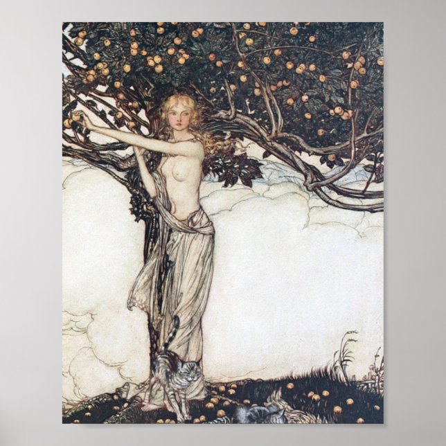 Poster Arthur Rackham Freya (Devant)