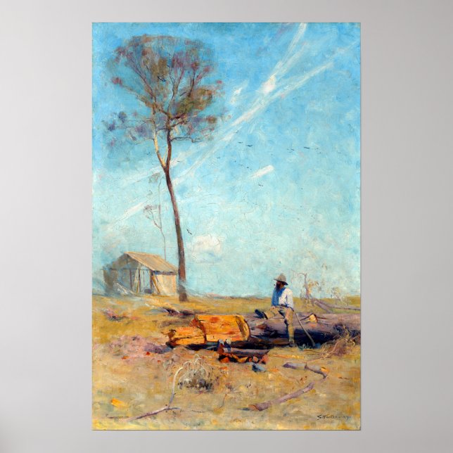Poster Arthur Streeton La cabane du sélecteur Whelan (Devant)