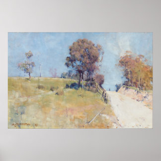 Poster Arthur Streeton - Sunlight (Coupe sur une route ch