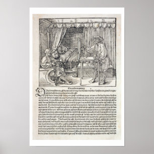 Poster Artiste à l'aide de la machine de dessin de Durer