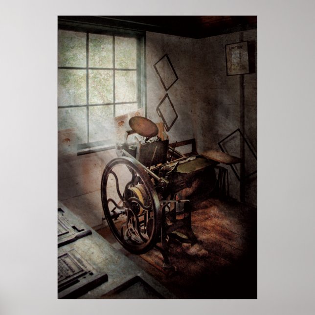 Poster Artiste graphique - L'humble presse d'impression (Devant)