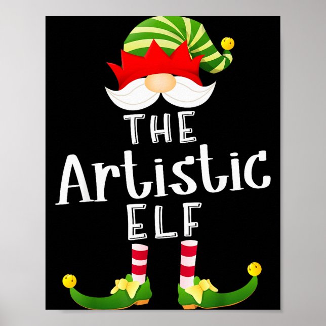 Poster Artistic Elf Group Christmas Funny Pajama Party  (Devant)