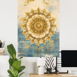 Poster Artistic mandala, an intricate circular motif symb