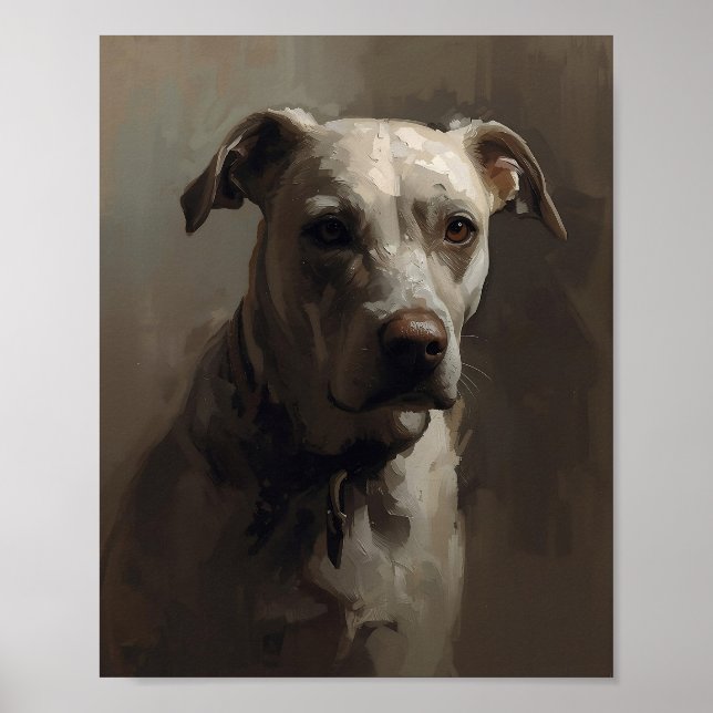 Poster Artistic Pitbull Dog - Abstract Expressionist Styl (Devant)