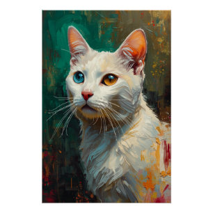 Poster Artistique Khao Manee Portrait Vibrant peinture à 