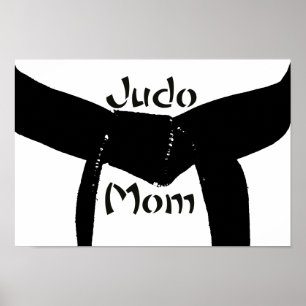 Poster Arts martiaux Black Belt Judo Maman