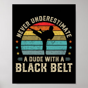 Poster Arts martiaux Black Belt Karate Jiu Jitsu Taekwond
