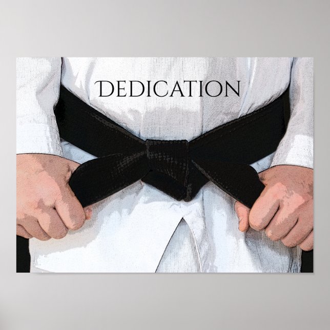 Poster Arts martiaux Ceinture noire Dédication Motivation (Devant)
